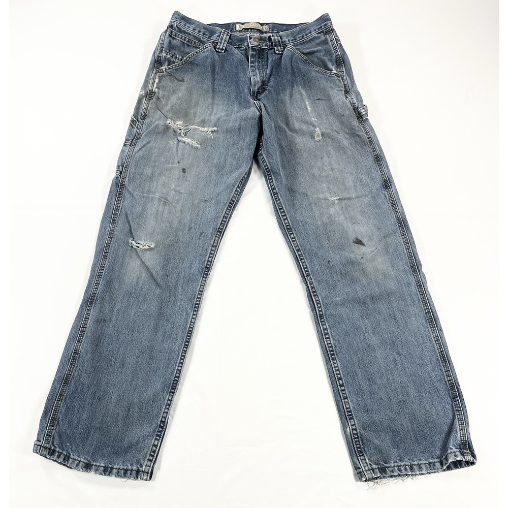 Vintage Lee Carpenter Jeans Men 32x31 Distressed Paint Splatter Y2K Workwear